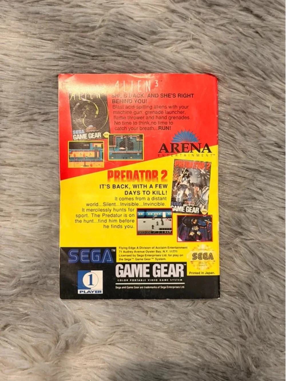Spider-Man Return of the sinister six Sega Gamegear Manual